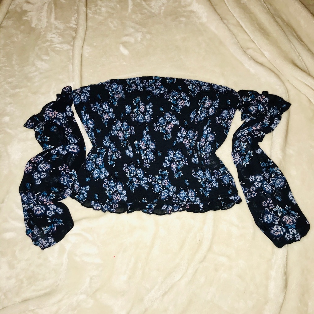 Off Shoulder Floral Smocked Top